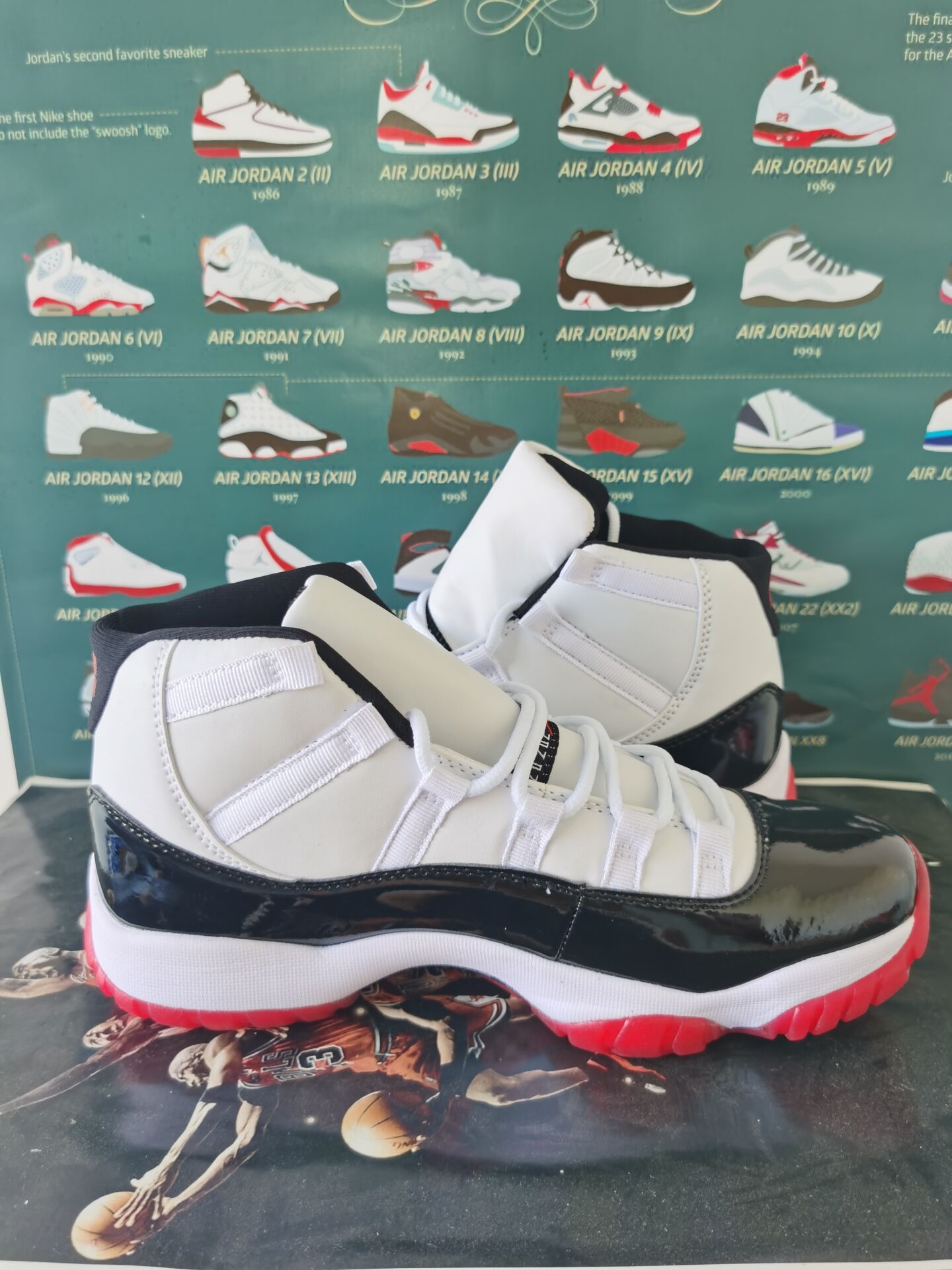 New Air Jordan 11 Retro White Black Red - Click Image to Close